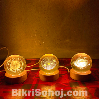 3D Crystal Solar System Night Lamp